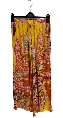 Pantalones para mujer Haute Hippie brillantes multicolores florales elásticos cintura fluidos talla XS Foto 1 de 4