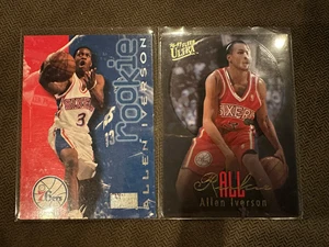 1996 Fleer Ultra All Rookie Team Allen Iverson Rookie Card + Skybox Premium Rc - Picture 1 of 2