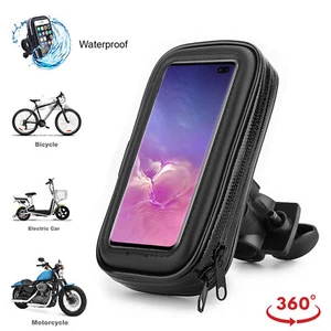 Motor Bike 360° Waterproof Bicycle Phone Case Mount Holder for Mobile Phones UK - Picture 1 of 36