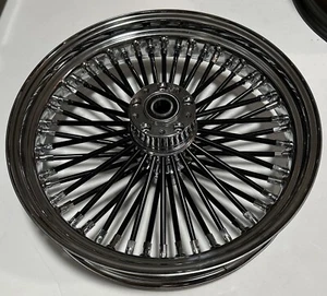 Drag 0203-0354 Fat Daddy Spoke Radially Laced Front Wheel Black - 18 x 3.5" READ - Picture 1 of 10