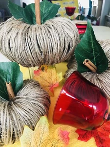 Mini Twine cinnamon Pumpkin Trio fall-haloween Thanksgiving Wedding Decoration - Picture 1 of 12