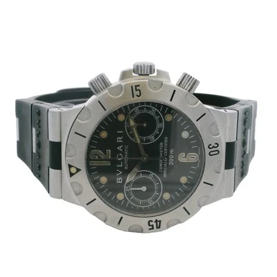 Bvlgari Diagono Sport Chronograph Black Dial 38mm Steel Watch - Image 1 of 4
