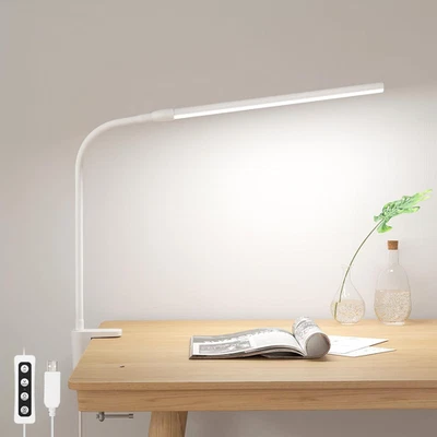 Lampada Da Scrivania LED Con Morsetto, Lampada Da Tavolo Con 3 Modalità, 10 Live - Immagine 1 di 4