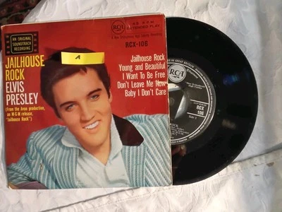 Elvis Presley – Jailhouse Rock – EP vinyle RCA RCX-106 UK 1958 – original soundt - Photo 1/2