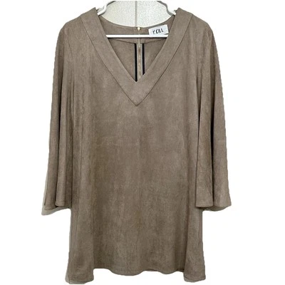 P. Cill Imitación Gamuza Columpio Top Talla L? Túnica camel mangas campana minimalista look por capas Foto 1 de 4