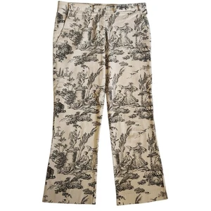 Tailor New York Damen Hose 33" elfenbein schwarz Toile de Jouy adrette Cottagecore - Bild 1 von 4
