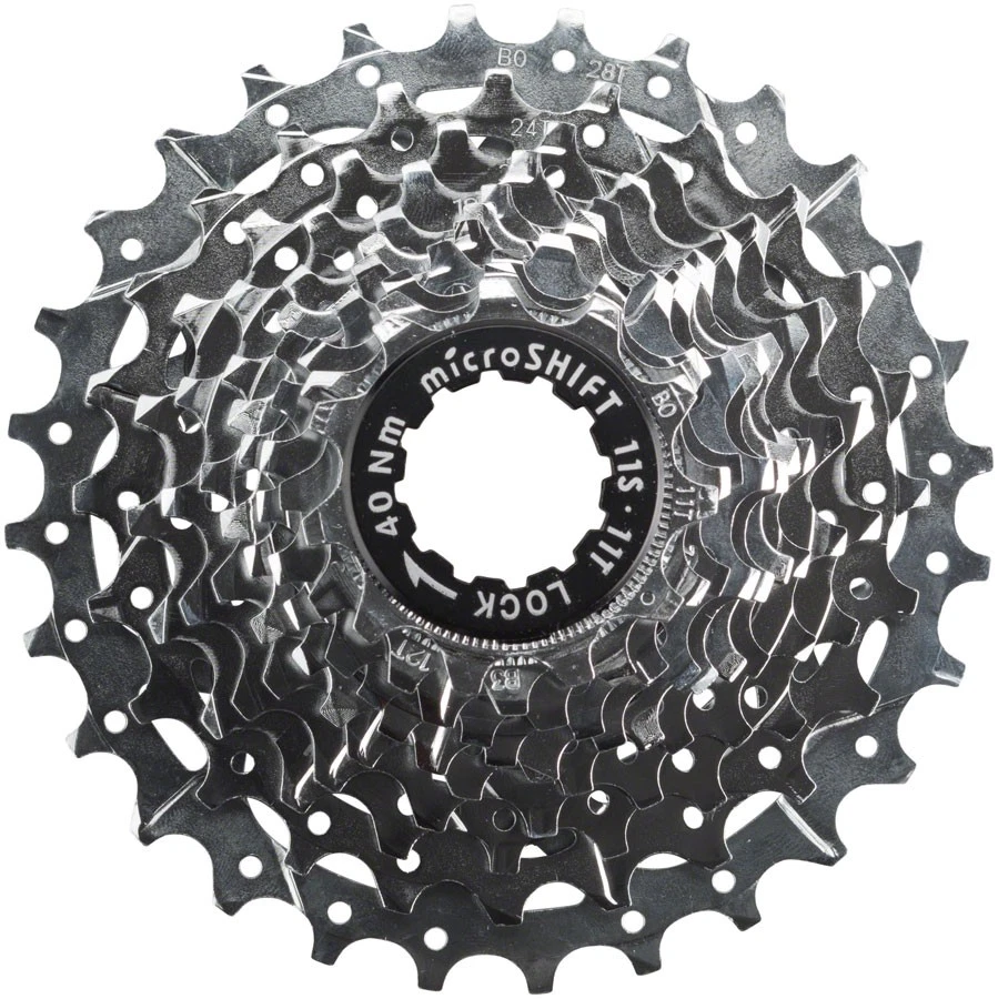 microSHIFT H11 Cassette - 11 Speed, 11-28t, Silver, Chrome Plated - Image 1 of 1