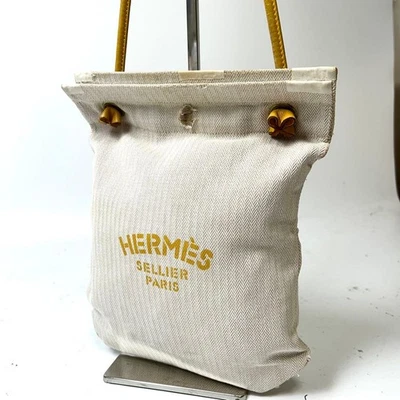 Bolso de Hombro HERMES Aline PM Cuero Algodón en Beige USADO Buen Estado Foto 1 de 4