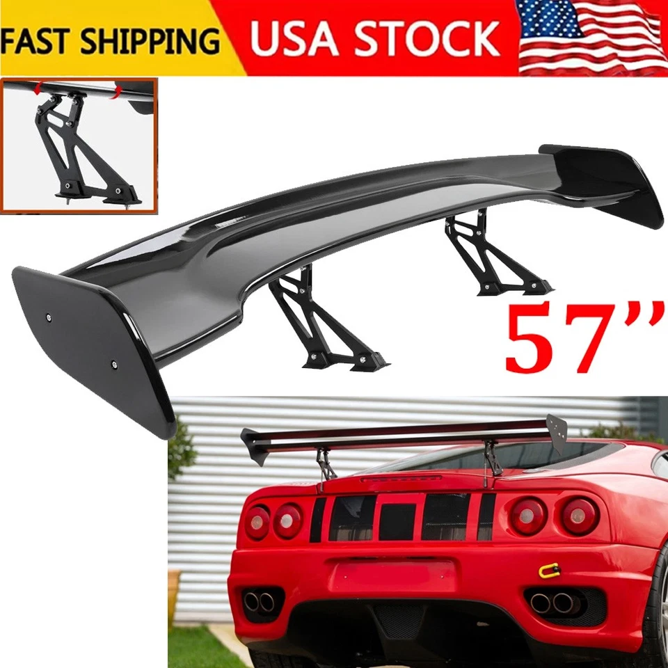 57" Rear Spoiler Wing For Ferrari 360 Modena Truck GT Style Glossy Black+ Foto 1 de 4