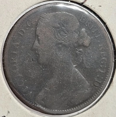 1862 Grã-Bretanha Reino Unido Um 1 centavo moeda real muito bom estado - FRETE GRÁTIS! - Imagem 1 de 2