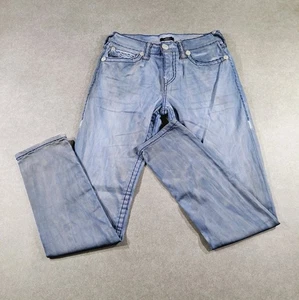 True Religion Mens Rocco Super T Flap Jean Relaxed Skinny W30 L32 Stretch Blue - Picture 1 of 21