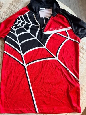 Pullover Spyder Youth XL de rendimiento con un cuarto de cremallera - rojo/gris/negro Foto 1 de 3