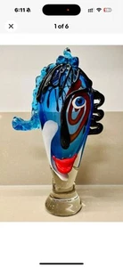 ENORME ESCULTURA DE CRISTAL Estilo Murano Moderno con Colores Color Diseño Cara Picasso - Imagen 1 de 5