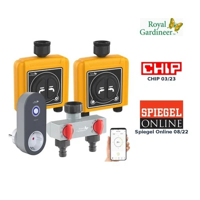 WLAN-Bewässerungscomputer mit 2 Dual-Ventilen, 2-fach-Wasserverteiler - Bild 1 von 4