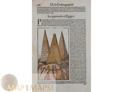 Egypt Pyramids Woodcut Map by Sebastian Münster (1568) - Image 1 of 4