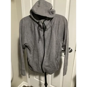 Tek Gear DryTek Active Hoodie Heather Gray Womens Lg Full Zip Stretch Cotton Pol - Picture 1 of 1