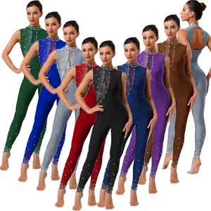 Damen Strampler Eislaufen Overall Outfit Body Wettkampf Gymnastik Rücken - Bild 1 von 107