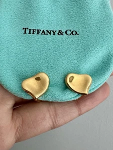 Tiffany & Co 18K Elsa Peretti Full Heart Clips On Ohrringe - Bild 1 von 9