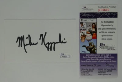 Mike Krzyzewski Signed 3x5 Index Card Head Coach Duke Blue Devils HOF JSA COA - Image 1 of 4