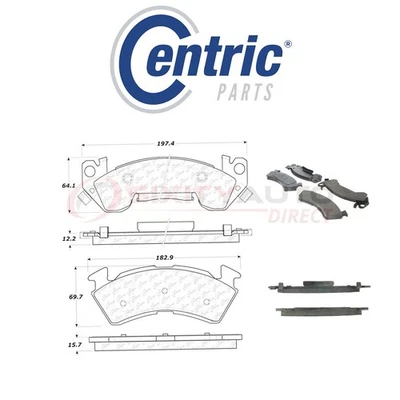 Centric Posi Quiet Disc Brake Pads w Shims for 1992-1996 Buick Roadmaster ob Foto 1 de 4
