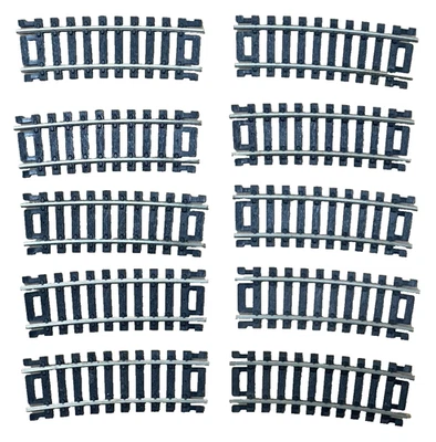 10 PIECES OF ATLAS #835 HO CODE 100 NIC SIL 1/3-18" RADIUS SNAP TRACK-$6.00 SHIP - Image 1 of 3