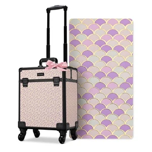 Byootique Cosmetology Case on Wheels Cosmetic Trolley Travel Art Deco Tyrian - Picture 1 of 9