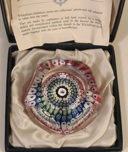 Vtg Whitefriars Mayflower Ship 2⅛" Paperweight 1970 Concentric Millefiori in Box - Picture 1 of 9