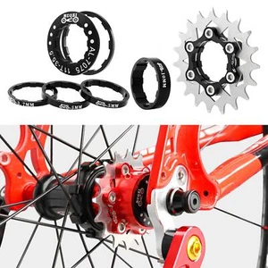 19T Bike Single Speed Cassette Spacers, Fixed Gear Adapter Sprocket Black - Picture 1 of 7