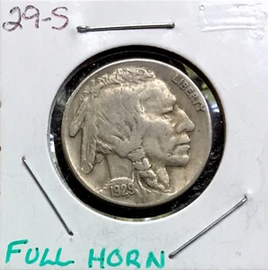 1929 S Büffelnickel ~ *Vollhorn* ~ stark detaillierte Münze - Bild 1 von 2