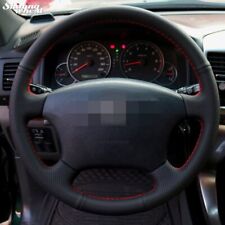 Black Leather Steering Wheel Cover for Toyota Land Cruiser Prado 120 Interior