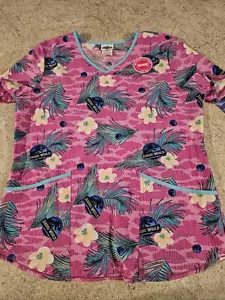Jurassic World Women's Pink Scrub Top Size M - Picture 1 of 10
