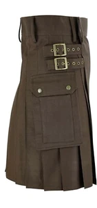 MajesticUSA braun Utility Kilts schottischer Herren Hochzeit Kilt Gr. 30 - Bild 1 von 8