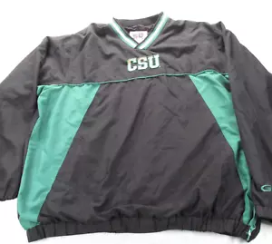Vintage Colorado State Rams Jacket Mens XL 58 Sports Black Side Zip Windbreaker - Picture 1 of 13