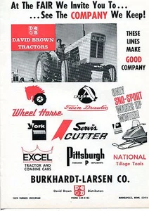 1968 anuncio impreso de distribuidor de tractor David Brown DB 1200 feria Burkhardt Larsen - Imagen 1 de 2