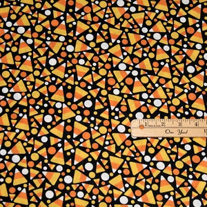 Halloween Mod Candy Corn 100% Cotton Fabric  1/2 Yard   #CP46593 - Picture 1 of 3