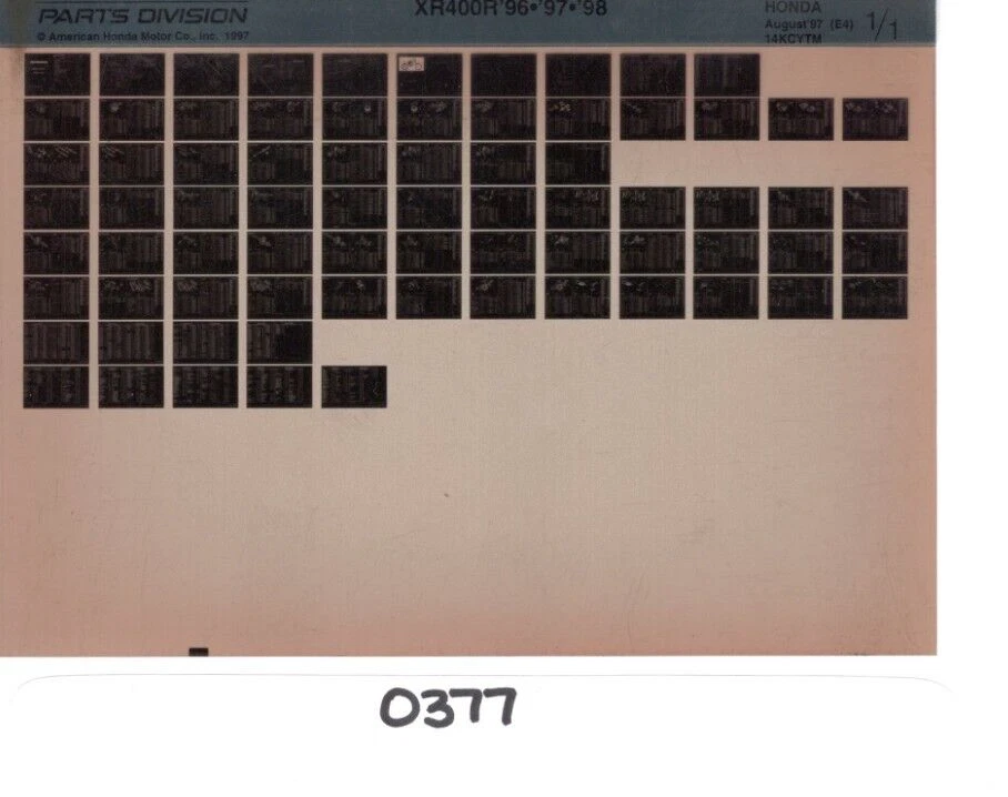 Honda XR400R '96 97 98 Catálogo Piezas Manual Microficha Foto 1 de 1