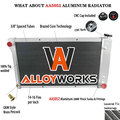 4 Rows Aluminum Radiator Fit 1968-1972 CHEVY C/K 10 20 30 C10-C30 Truck Foto 1 de 4