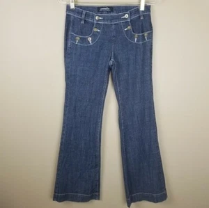 London Jean size 4 Trouser Sailor Wide Leg Denim Victoria's Secret Wide Leg Dark - Bild 1 von 3