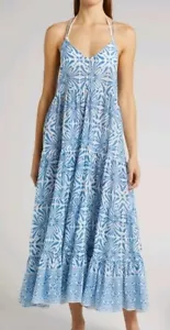 Maxi Vestido de Encubrimiento de Algodón Alicia Bell Hope - Azul - Talla: Mediana - Imagen 1 de 4