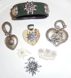 Trachtenschmuck 7 teilig verschiedene Designs Schmuck Herz / Edelweiß Nr.1267 - Bild 1 von 6
