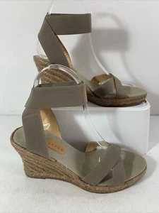 JIGSAW grau/taupe elastische Träger. keilabsatz espadrilles. Sehr guter Zustand. UK4 EU37 - Bild 1 von 18