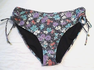 Time and Tru Ruched Side High Waisted Swim Bottom Plus Size 3X (24W-26W) Floral - Picture 1 of 7