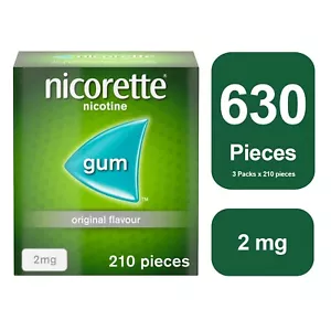 Nicorette Original 2mg Gum 3 x 210 - 12 Weeks* Bundle Total Gum 630 - Picture 1 of 11