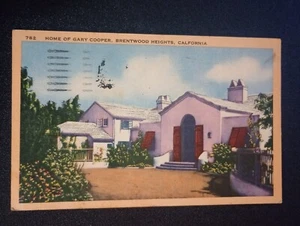 Brentwood Heights California Home of Gary Cooper Postcard Postmarked 1946 No Zip - Picture 1 of 2