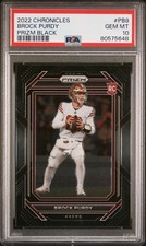 2022 Panini Chronicles Prizm Black BROCK PURDY 49ers Rookie RC PSA 10 GEM MINT