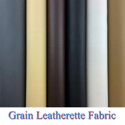 PU Leatherette Grain Faux Leather Fabric Custume Clothing Car Upholstery Sewing - Image 1 of 4