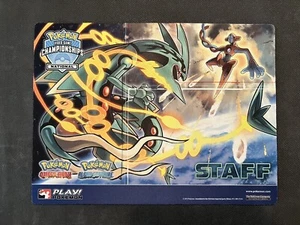 Pokemon 2015 National Championships Mega Rayquaza Deoxys STAFF Mini Playmat - Picture 1 of 2