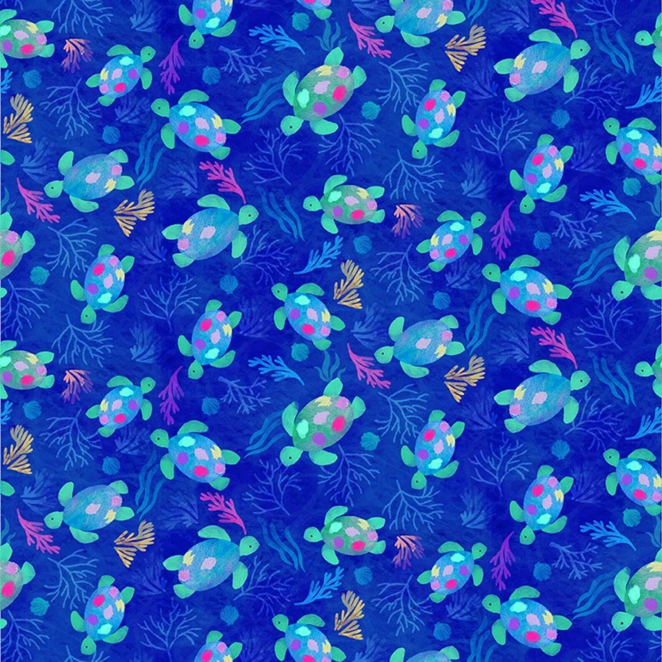 Nautical Fabric | Turtle Toss on Blue | Timeless Treasures YARD - Image 1 of 1