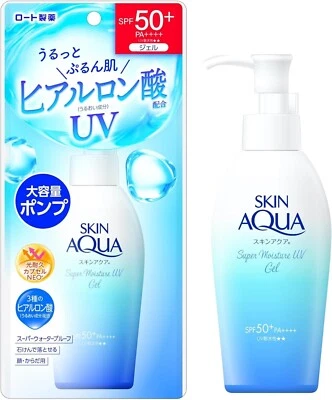 ROHTO SKIN AQUA Super Moisture UV Gel pump 140g sunscreen SPF50+ PA++++ - Image 1 of 4