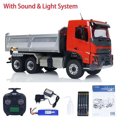 1:14 FMX RC Hydraulic Dump Truck 6WD 2 Speed Tipper Model Sounds Lights - Image 1 of 4
